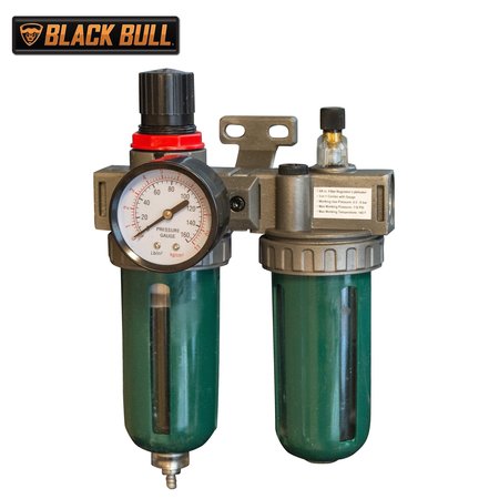 BLACK BULL Filter Regulator Lubricator 3-in-1 Combo with Gauge AFPR3814